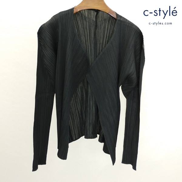 PLEATS PLEASE プリーツプリーズ プリーツ加工 カーディガン 4 ブラック 日本製 レディース