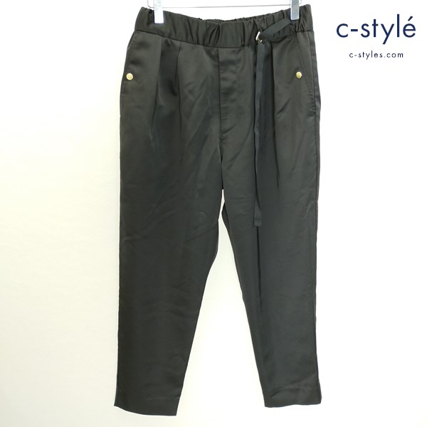 CULLNI クルニ サテンクロップドパンツ 1 ブラック 日本製 18-SS-021