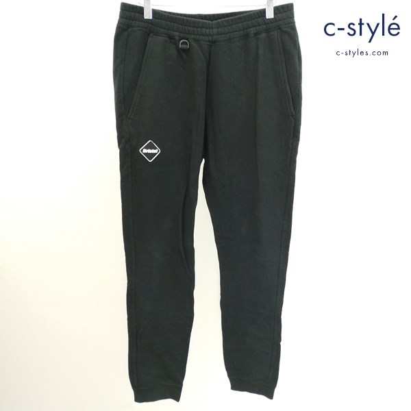 F.C.Real Bristol エフシーレアルブリストル EMBLEM SWEAT PANT M ブラック FCRB-189053 日本製 綿100