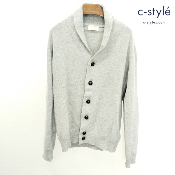 JOHN SMEDLEY ジョンスメドレー ショールカラーカーディガン S グレー イギリス製 カシミヤ混