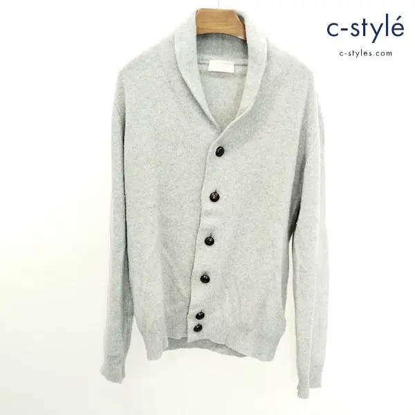 JOHN SMEDLEY ジョンスメドレー ショールカラーカーディガン S グレー イギリス製 カシミヤ混