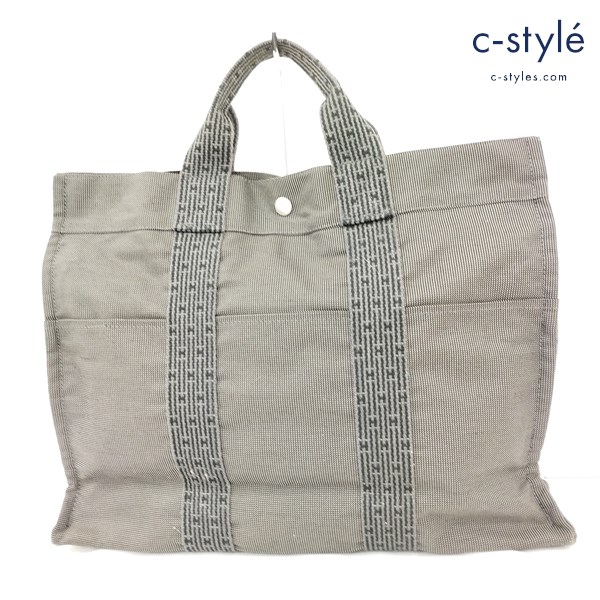 HERMES エルメス トートバッグ グレー系 エールラインMM フランス製 鞄 カバン レディース