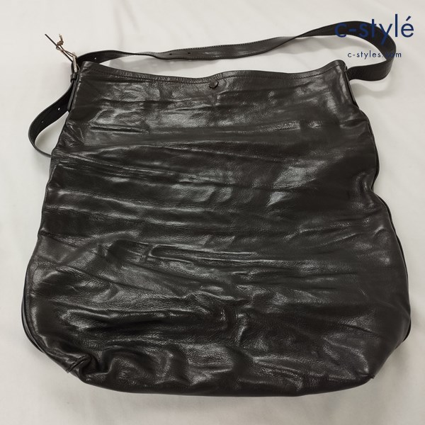 Daniel＆Bob レザースクエアショルダーバッグ ブラック