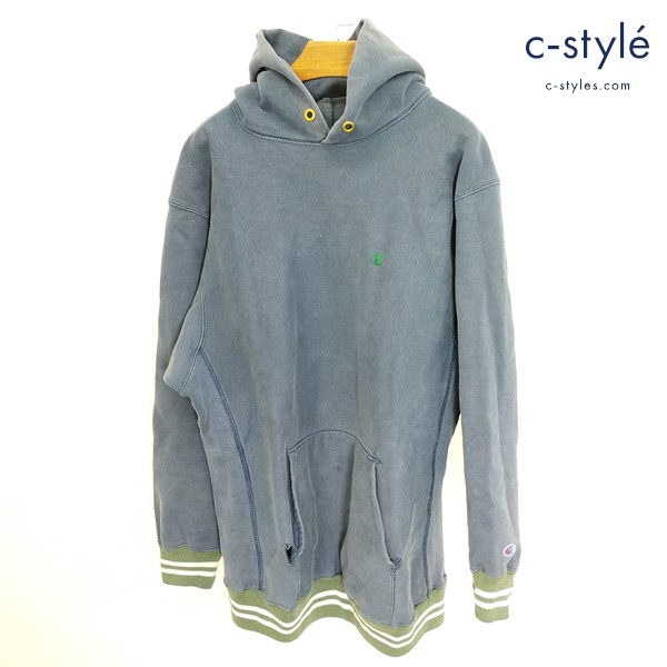 Champion チャンピオン REVERSE WEAVE XXL ネイビー プルオーバーパーカー USA製