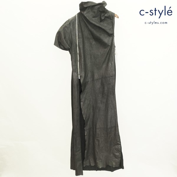 bajra バジュラ 変形ノースリーブコート 0 ブラック 93FQL01 ゴートレザー レディース