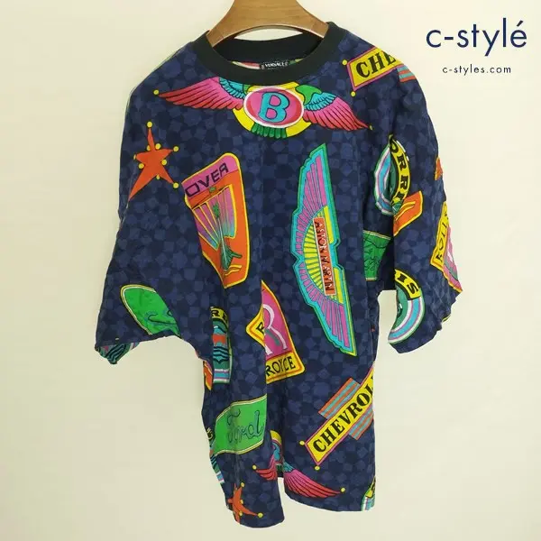 VERSACE JEANS COUTURE Tシャツ XL マルチカラー イタリア製 半袖 総柄 綿100