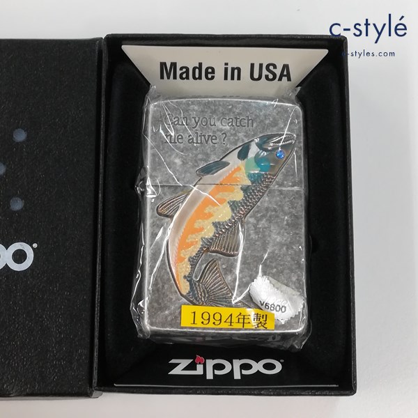 ZIPPO ジッポー 1994年製 Can you catch me alive？ ニジマス オイルライター シルバー 喫煙具