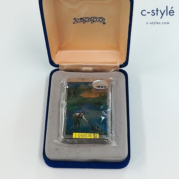ZIPPO ジッポー 1996年製 Commune with nature 釣り人 オイルライター シルバー 喫煙具