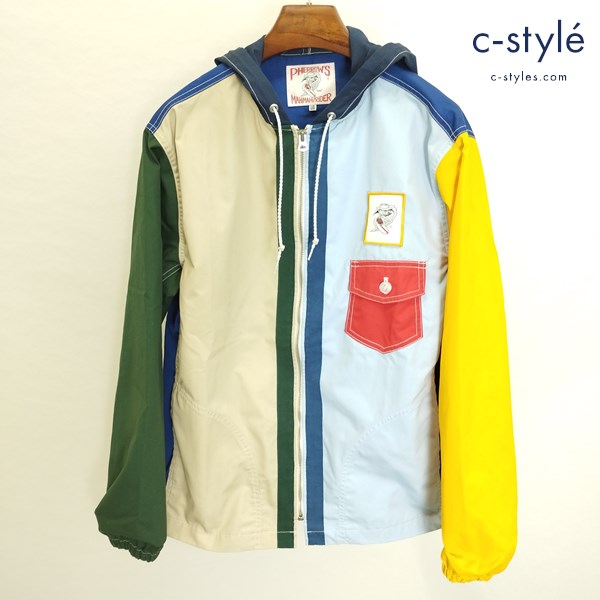 PHERROW’S フェローズ ジャケット LG マルチカラー フード ワッペン 日本製 パーカー