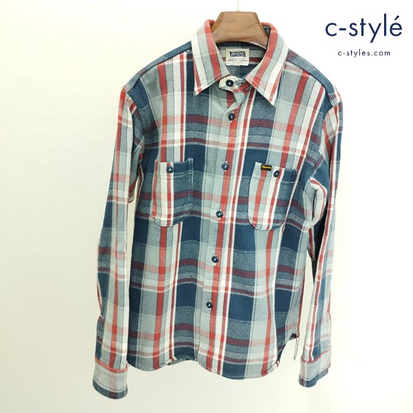 PHERROW’S フェローズ ネルシャツ 40 マルチカラー チャック柄 日本製 綿100