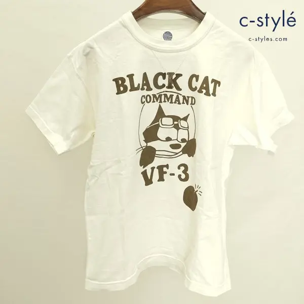 TOYS McCOY トイズマッコイ Tシャツ M ホワイト FELIX THE CAT VF-3 BLACK CAT COMMAND 半袖 プリント