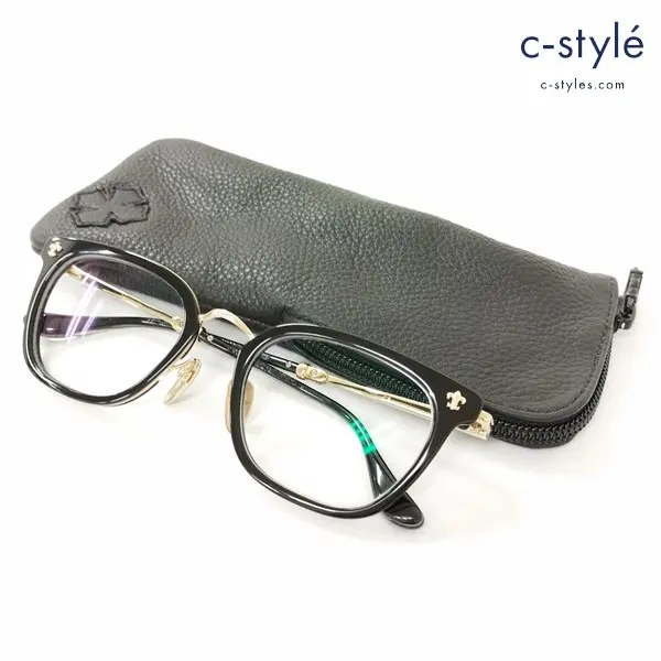 CHROME HEARTS クロムハーツ メガネ STRAPADICTOME 51□21-148 ゴールド×ブラック アイウェア 度入り
