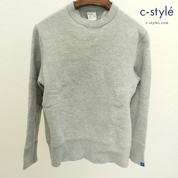 LOOPWHEELER ループウィラー 両V クルーネック スウェットトレーナー S グレー 日本製 綿100