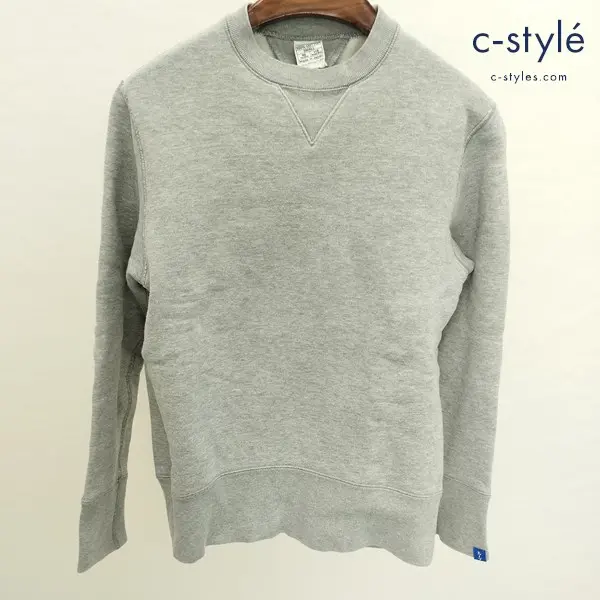 LOOPWHEELER ループウィラー 両V クルーネック スウェットトレーナー S グレー 日本製 綿100