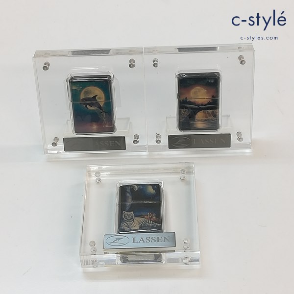 ZIPPO ジッポー LASSEN ラッセン オイルライター アクリルケース入 喫煙グッズ 計3点