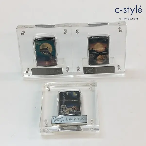ZIPPO ジッポー LASSEN ラッセン オイルライター アクリルケース入 喫煙グッズ 計3点