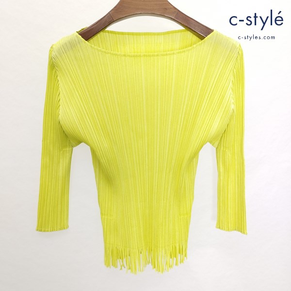 PLEATS PLEASE ISSEY MIYAKE プリーツカットソー 3 イエロー PP61-JK183 長袖 日本製 レディース