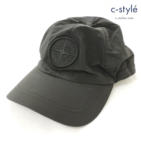 STONE ISLAND ストーンアイランド ナイロンキャップ L ブラック 721599575 帽子