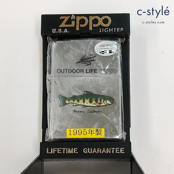 ZIPPO ジッポー 1995年製 OUTDOOR LIFE Salmon オイルライター シルバー 喫煙具