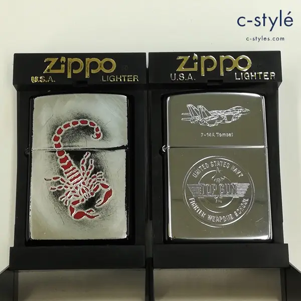 ZIPPO ジッポー TOP GUN トップガン サソリ オイルライター シルバー 喫煙具