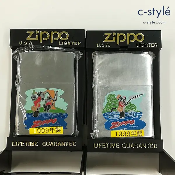 ZIPPO ジッポー 1999年製 フィッシング 釣り人 オイルライター シルバー 喫煙具
