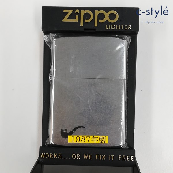 ZIPPO ジッポー 1987年製 パイプ オイルライター シルバー 喫煙具