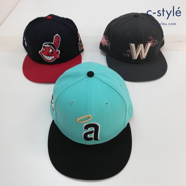 NEW ERA ニューエラ 59FIFTY キャップ 7・1/2 59.6cm MLB インディアンス ナショナルズ 他 計3点