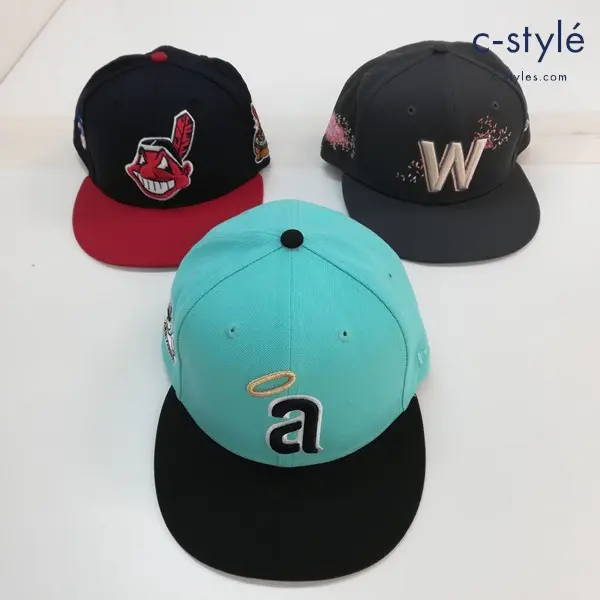 NEW ERA ニューエラ 59FIFTY キャップ 7・1/2 59.6cm MLB インディアンス ナショナルズ 他 計3点