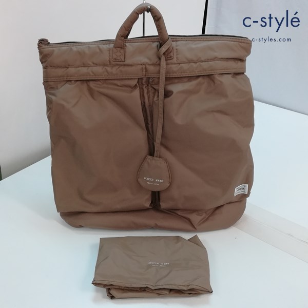 PORTER ポーター × HYKE ハイク ヘルメットバッグ L ベージュ 2WAYバッグ ショルダーバッグ 日本製
