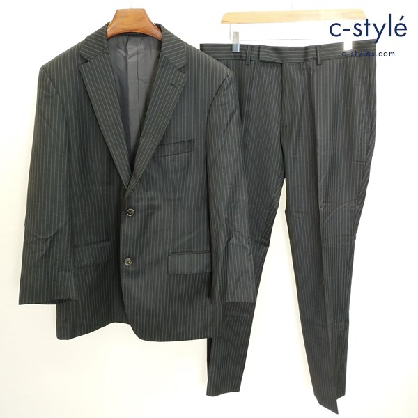HUGO BOSS ヒューゴボス 2Bスーツ 50 ブラック Super140 上下セット ストライプ