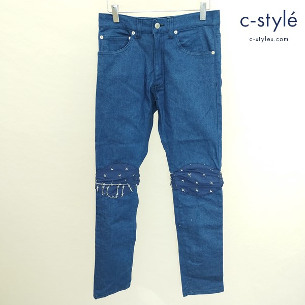 KIDILL キディル バンダナ スキニーパンツ 44 ブルー KL171 ストレッチ 日本製