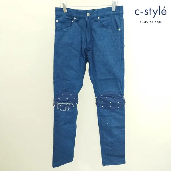 KIDILL キディル バンダナ スキニーパンツ 44 ブルー KL171 ストレッチ 日本製