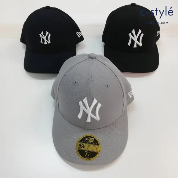 NEW ERA ニューエラ 59FIFTY キャップ 7・1/8 56.8cm ニューヨーク・ヤンキース ブラック グレー 計3点