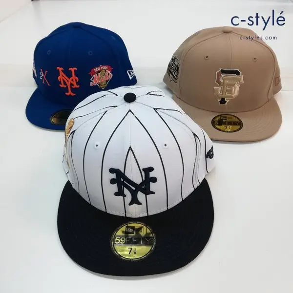 NEW ERA ニューエラ 59FIFTY キャップ 7・3/8 58.7cm MLB ヤンキース メッツ ジャイアンツ 計3点