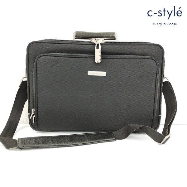 PORSCHE DESIGN ポルシェデザイン ビジネスバッグ ブラック ショルダーバッグ 2WAY ロゴ印字