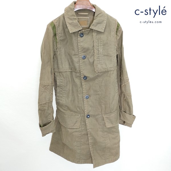 MARITHE＋FRANCOIS GIRBAUD ミリタリーコート L カーキ ロングコート 綿100 M5-7109