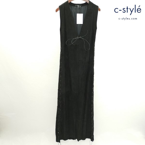 bajra バジュラ サイドレースアップ レザーワンピース ONLY ブラック 羊革 THF5 レディース