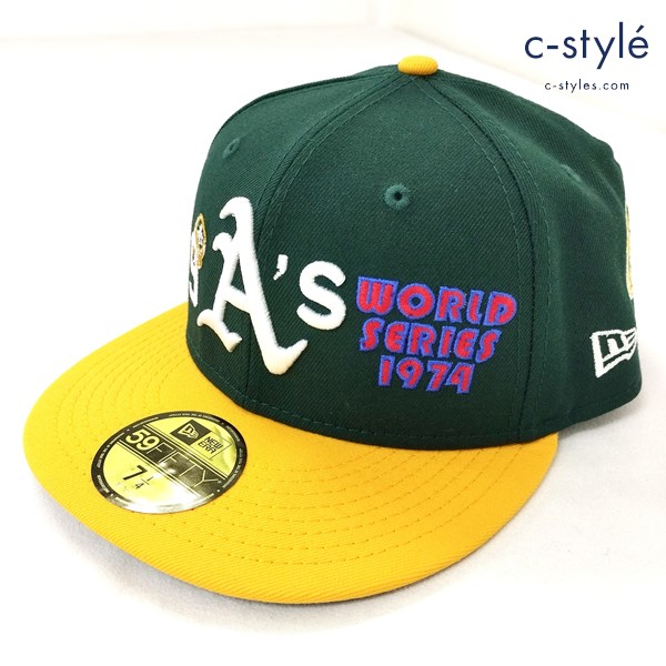 NEW ERA ニューエラ 59FIFTY キャップ 7・1/4 57.7cm グリーン×イエロー オークランドアスレチックス