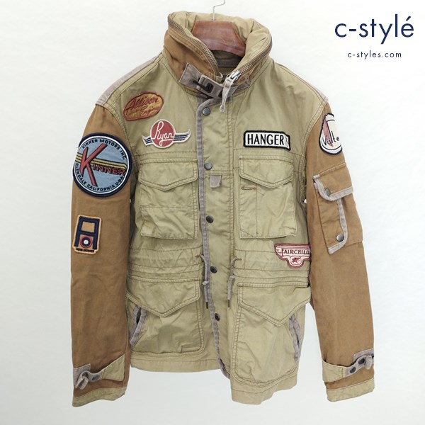 AVIREX アヴィレックス アッペフィールドジャケット M カーキ×ブラウン 綿100 6132048