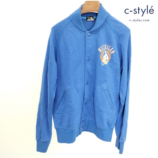 HYSTERIC GLAMOUR ヒステリックグラマー スウェット ブルゾン M ブルー プリント 日本製 0252CJ01 綿100％
