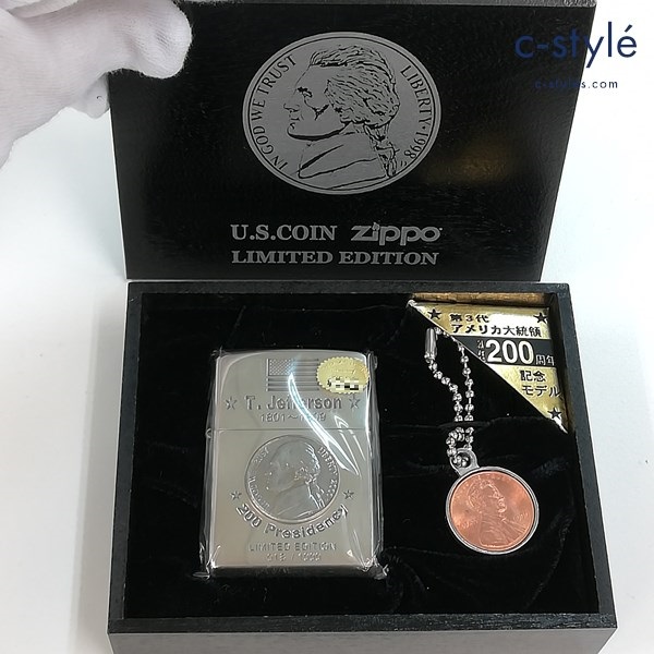 ZIPPO ジッポー T.Jefferson 200th記念 アメリカ大統領 オイルライター シルバー 記念モデル 喫煙グッズ