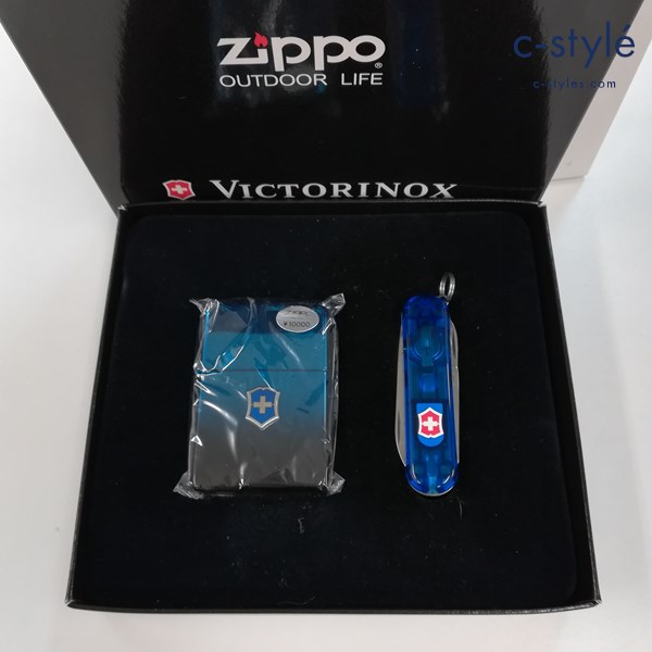 ZIPPO ジッポー VICTORINOX ビクトリノックス ツール ナイフセット オイルライター ブルー 喫煙具