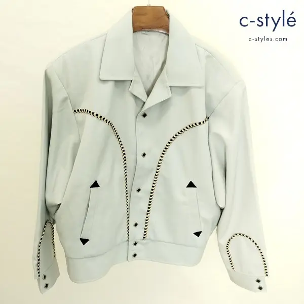 CREAM SODA CLASSIC ウエスタンジャケット ブルー ダイヤ型ボタン オープンカラー ロカビリー レーヨン