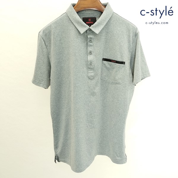 BRIEFING ブリーフィング ポロシャツ M グレー 半袖 BRG211M28 日本製