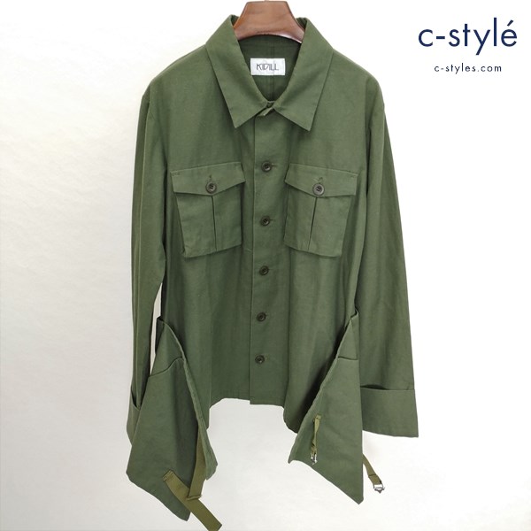 KIDILL キディル ミリタリーシャツ ジャケット オリーブ 長袖 無地