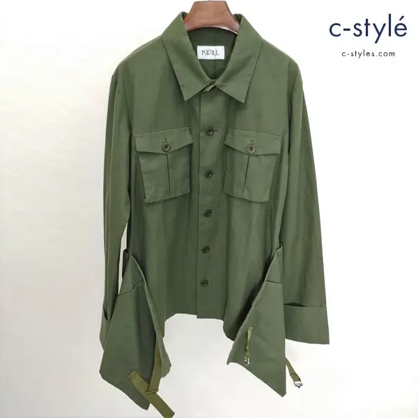 KIDILL キディル ミリタリーシャツ ジャケット オリーブ 長袖 無地