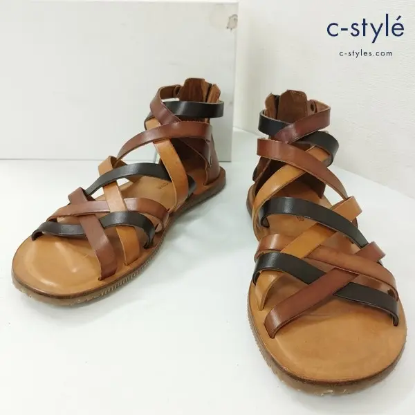 alfredo BANNISTER アルフレッドバニスター グラディエーターサンダル 42 ブラウン 牛革 イタリア製