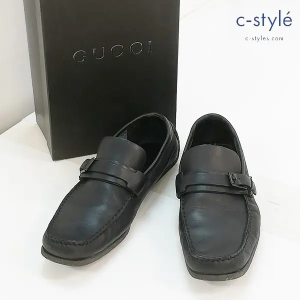 GUCCI グッチ SCARPA SUOLA GOMMA SOFT NOVOCALF NERO 101733 ドライビングシューズ 42・1/2E ブラック