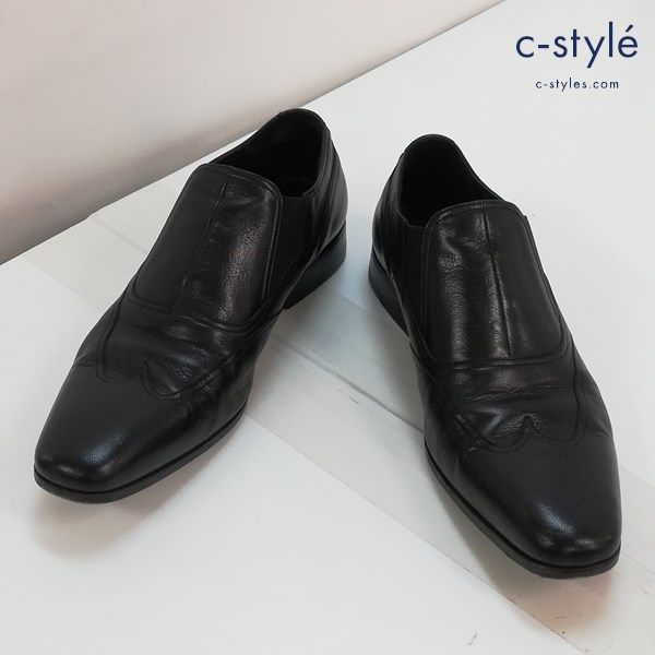 GUCCI グッチ ウイングチップ スリッポン 41・1/2E ブラック イタリア製