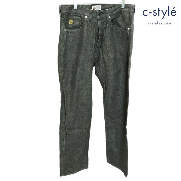 A BATHING APE アベイシングエイプ マイロ デニムパンツ L インディゴ 綿100 刺繍 日本製